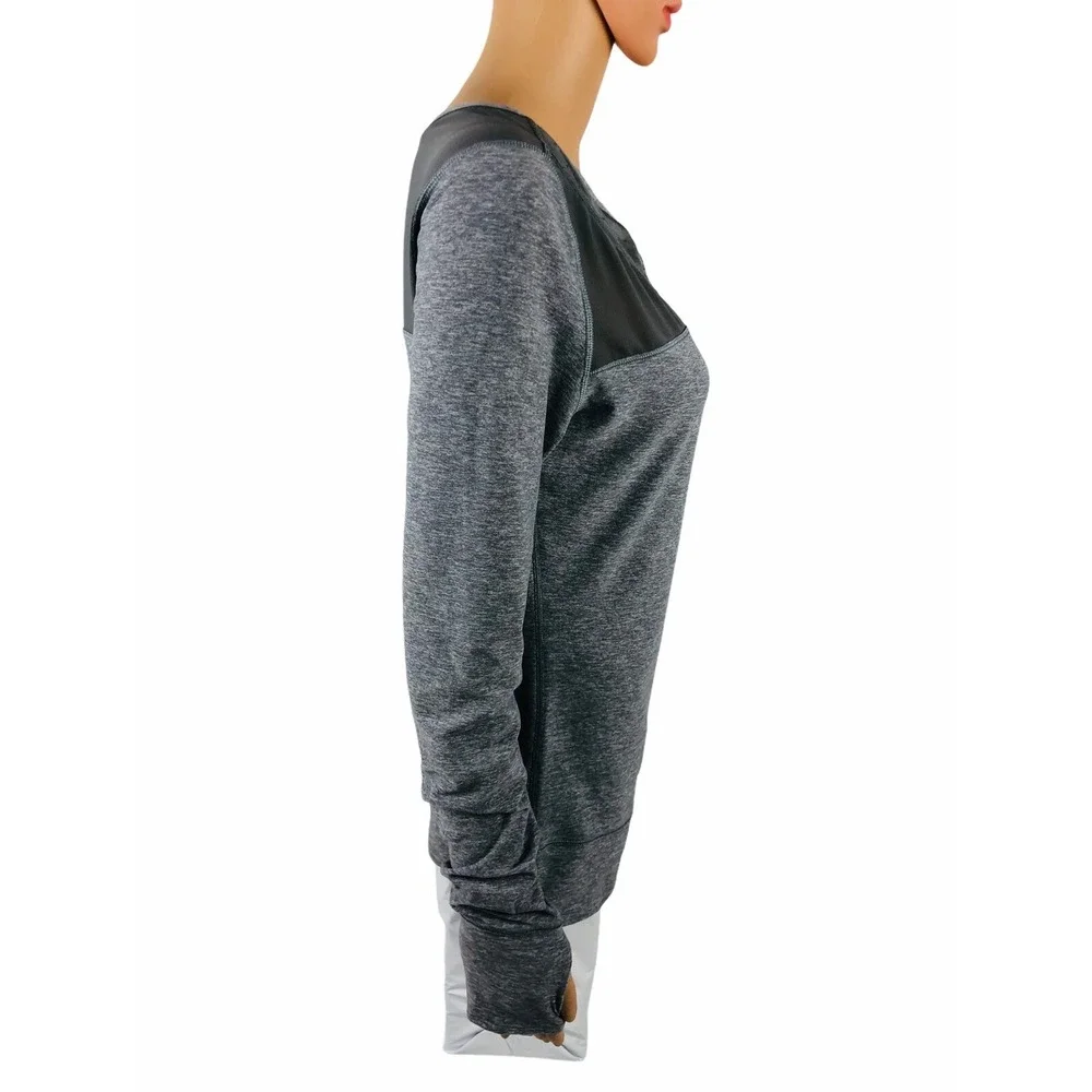 Lululemon Womens 6 8 Top Shirt Just Breathe Long Sleeve Heathered Gray Yoga EUC